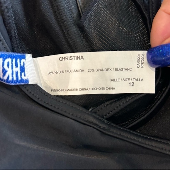 Christina Tankini Swimwear Bust Enhancer Black & Red Two Piece Swimsuit Sz. 12 - Picture 14 of 16